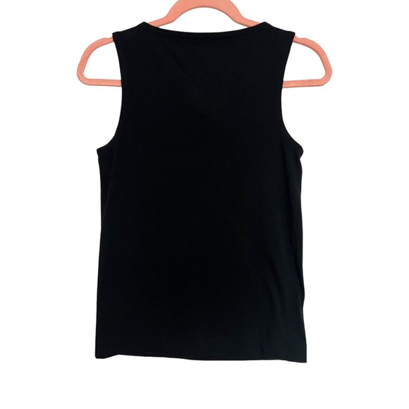 Kate Spade Size S Black top bow front keyhole top cotton blend sleeveless - Picture 3 of 12